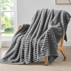 BEDELITE Ribbed Fleece Throw Blanket by BEDELITE
