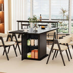 Extendable Black Kitchen Dining Table - Image 4