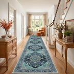 RELEANY Washable Area Rug, Runner 3'x20', Teal | Non-Slip, Water Repellent - Image 2