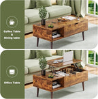 OLIXIS Wooden Coffee Table, Lift Top Coffee Table - Image 7