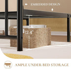 SHA CERLIN 14" Twin Size Metal Platform Bed Frame/Victorian Headboard and - Image 5