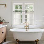 Pinch Pleated Linen 36 Inch Length Kitchen Curtains 2 Panels Set | Privacy - Image 7