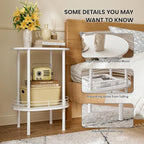 White Side Table Set of 2, Small Modern Round Side Table - Image 4