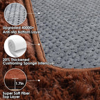 Brown Area Rugs for Bedroom Living Room, Fluffy 4x6 Indoor Bedside Floor Throw - Image 3