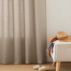 RYB HOME Linen Semi Sheer Curtains 63 inch Length - Image 2