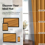 100% Blackout Linen Textured Curtains 72 Inch Long, Mustard Yellow | 100% - Image 7
