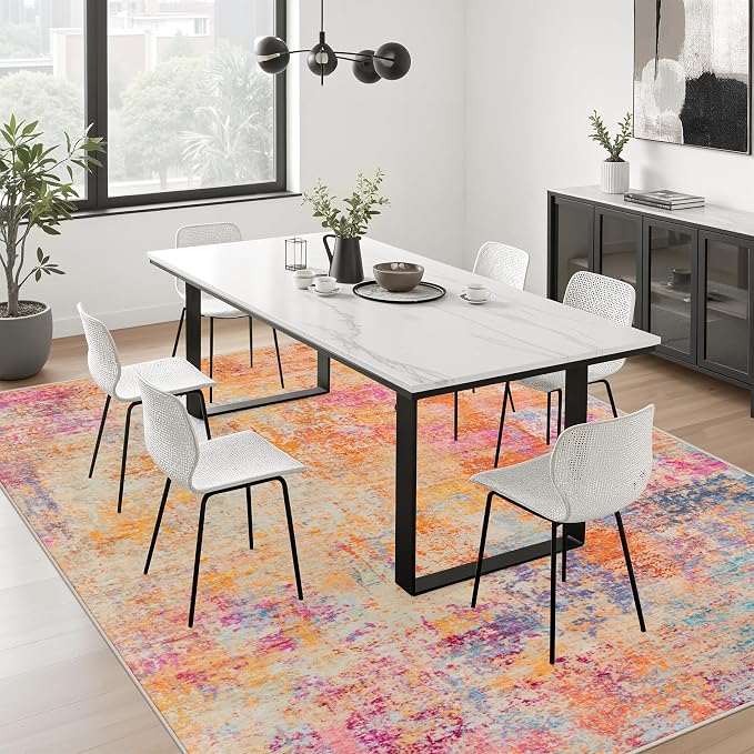 10x12 Area Rug Living Room: Modern Washable Soft Carpet Galaxy Haze | - Image 4