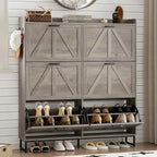 BORNOON Shoe Cabinet with 6 Flip Drawers Narrow Shoe Storage Cabinet Organizer by BORNOON