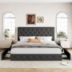 Allewie Upholstered King Size Platform Bed Frame - Image 3
