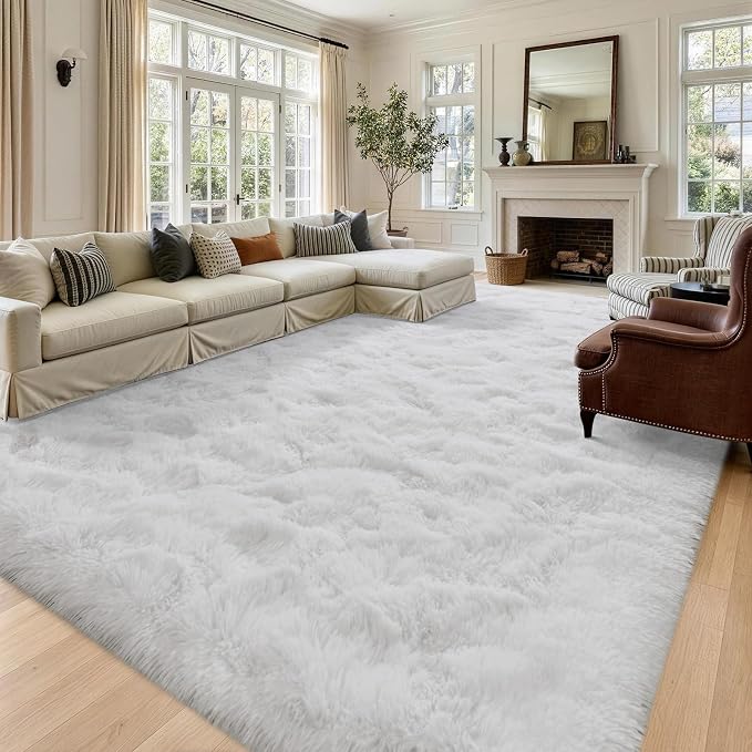 7x10 Large White Fluffy Soft Area Rug Non-Slip - Image 2