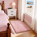 Ophanie Small Rug Washable Non Slip Throw Bedside Area Rugs, Fluffy Soft Pink by Ophanie