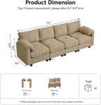 114'' Sectional 4 Seater Couch, Oversized Modular Couches - Image 2