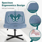 OLIXIS Criss Cross Chairs Legged Armless No Wheels Wide Seat Height Adjustable - Image 4
