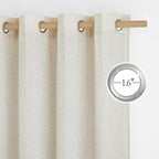 NICETOWN Natural Linen Cafe Curtains 45 inch Length, Thick Flax Linen Window - Image 2