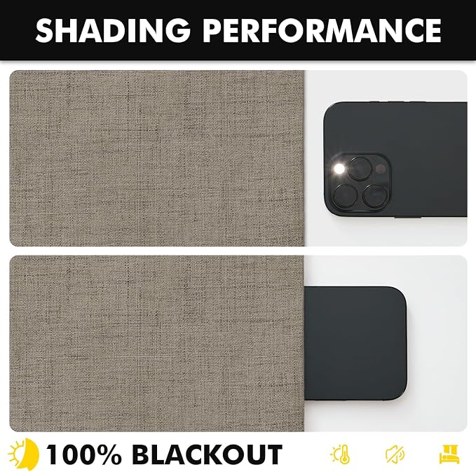 MIULEE 100% Blackout Linen Curtains 42 x 72 Inch Faux Linen 2 Panels | Thermal - Image 7