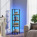 TUTOTAK Corner Shelf with LED Light, 5-Tier Corner Bookshelf - Image 8
