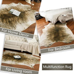 Western Faux Cowhide Rug, Animal Cow Hide Rug, 7 x 6.2 Ft Brownish | Premium - Image 9