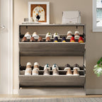 BORNOON Shoe Cabinet with 2 Flip Drawers, Slim Narrow Shoe Storage Cabinet - Image 7