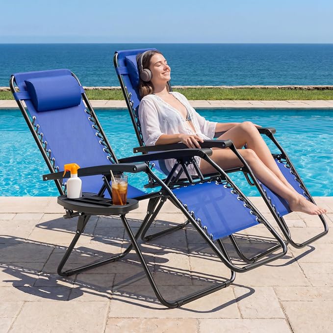 Devoko Padded Zero Gravity Chair, Foldable Anti Gravity Recliner - Image 7
