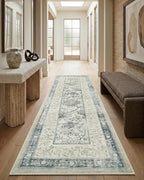 GarveeHome Vintage Blue Washable Kitchen Runner Rug: 2'6" x 8' Hallway Rug Non - Image 2