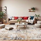 Rugflix 8x10 Area Rugs for Living Room, Washable Brown Grey Large Rug | Machine - Image 9