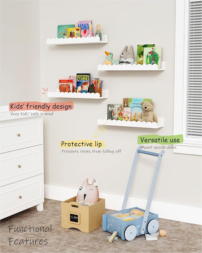 Harwaya Scalloped Nursery Floating Shelves - Image 6