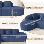 114 Inch Boneless Couches for Living Room, Modern Modular Sectional Sofa - Image 5