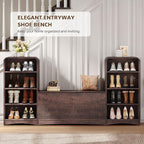 Shoe Cabinet with Bench, U-Shaped Shoe Storage Bench, Tall Shoes Cabinet with - Image 8