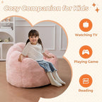 MAXYOYO Kids Bean Bag Chair, Floral Shaped Bean Bag Sofa, Plush Faux Fur - Image 4