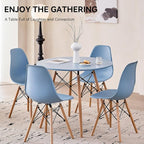 5-Piece Round Dining Table Set, Small 31.5" Kitchen Table Chairs Set of 4 Space - Image 6