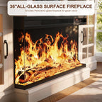 MXV 70" Fireplace TV Stand, 3-Sided Glass Fireplace and Modern Entertainment - Image 4
