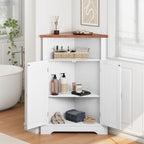 Smuxee Bathroom Corner Storage Cabinet, Farmhouse Floor Corner Cabinet - Image 3