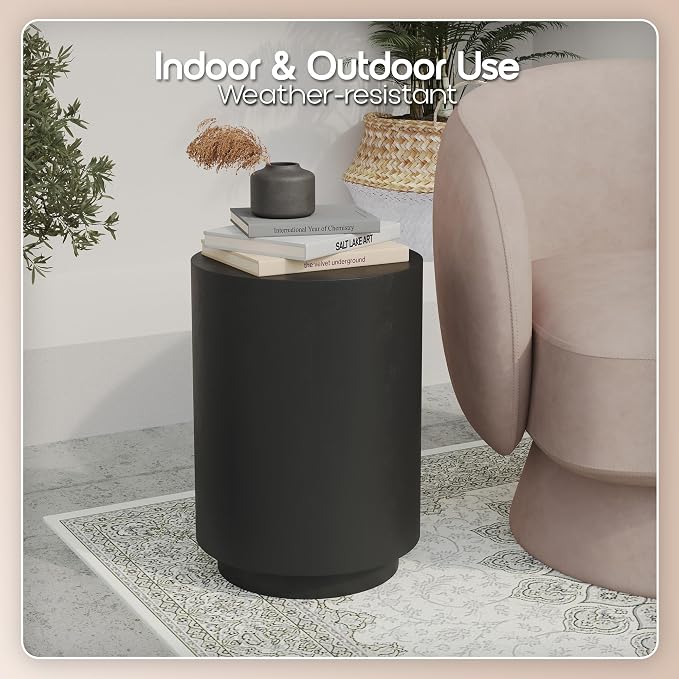 LeisureMod 14” Wide Round Side Table in Fiberstone - Image 6