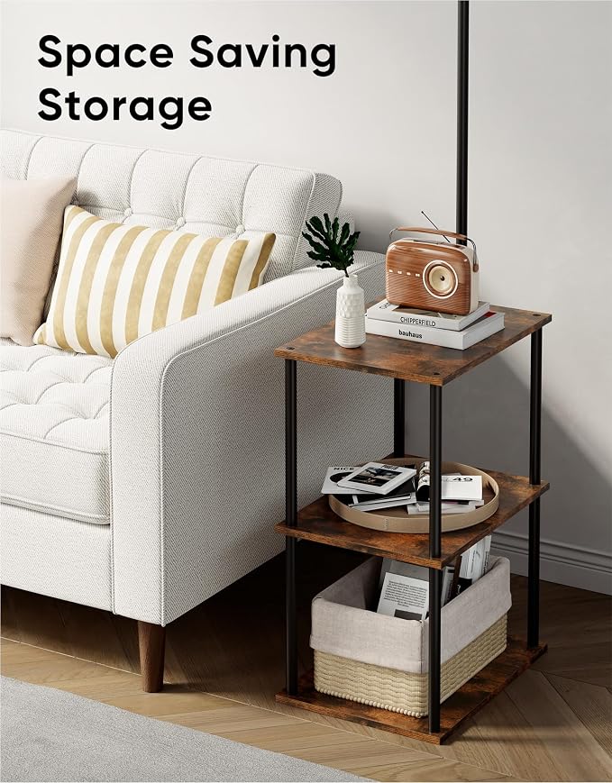 PARTPHONER Floor Lamp with Table, Night Stand with Lamp, Narrow Side Table with - Image 6