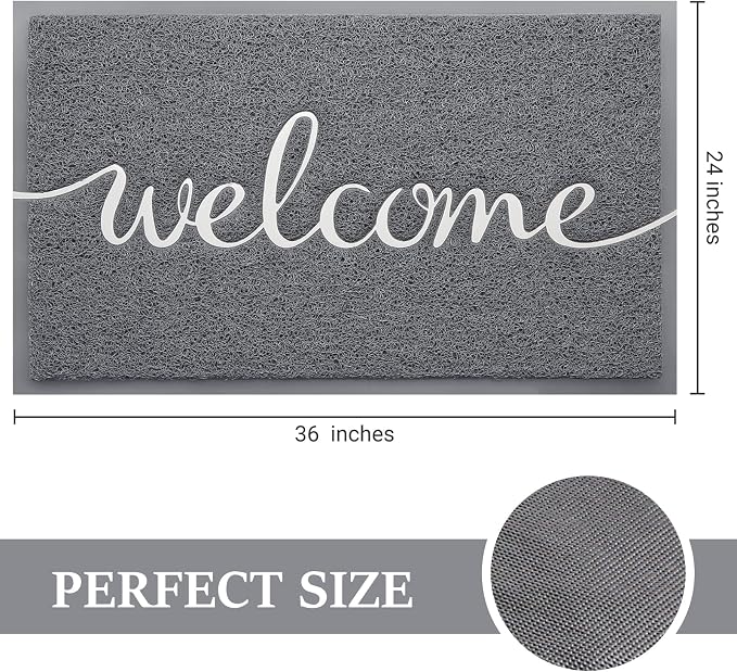 Door Mat Welcome Mat Floor Mat for Entryway, High Traffic Areas | Low Profile - Image 3