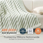 Snuggle Sac Ultra Soft Throw Blanket, Sage Green, Cozy Knitted, Fuzzy Knit - Image 3