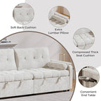 Convertible Sleeper Sofa Bed, 86 Inch Chenille Pull Out Couch - Image 3