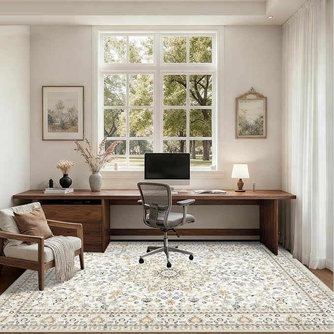 6x9 Area Rugs Living Room: Washable Vintage Rug - Image 6