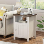 ChooChoo Farmhouse Nightstands Set of 2, Rustic Vintage End Side Table - Image 2