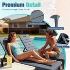 Devoko Outdoor Chaise Lounge Chair Set of 2 - Image 3