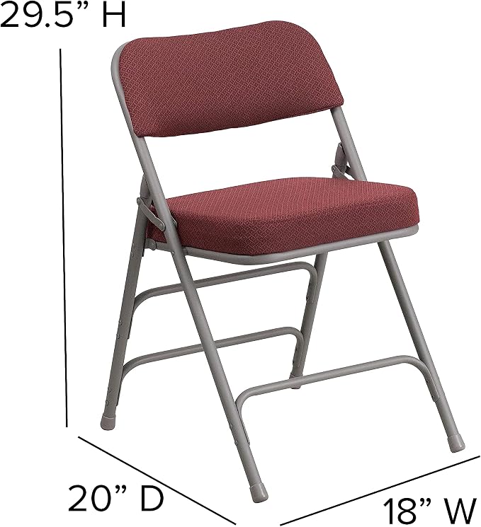 Flash Furniture 2 Pack HERCULES Series Premium Curved Triple Braced & Double - Image 3