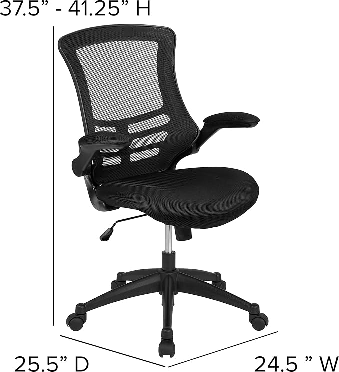 Flash Furniture Set of 8 Mid-Back Swivel Ergonomic Task Office Chairs - Image 3