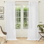 MYSKY HOME Floor to Ceiling Curtains 108 Inches White Sheer Window Drapes 2 - Image 2