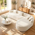 99" Curved Sectional Sofa with Chaise, Modern Boneless Couch with Deep Seat by VYUXWO