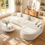 99" Curved Sectional Sofa with Chaise, Modern Boneless Couch with Deep Seat by VYUXWO
