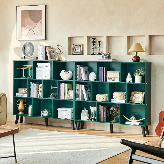 LEYAOYAO 10 Cube Bookshelf, 3 Tier Modern Wide Bookcase - Image 8