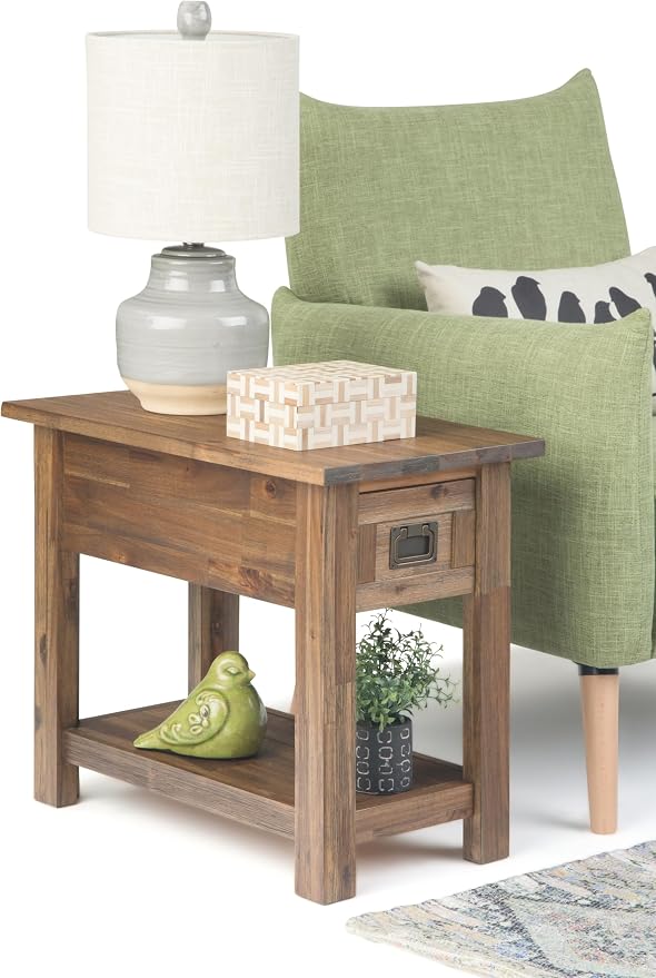 SIMPLIHOME Monroe Narrow Side Table – 14 inch Wide Solid Acacia Wood Narrow End - Image 11