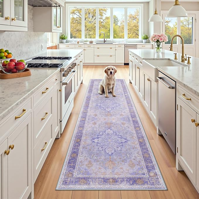 RELEANY Washable Area Rug, Runner 2'6"x8', Water Repellent, Pet Friendly by RELEANY