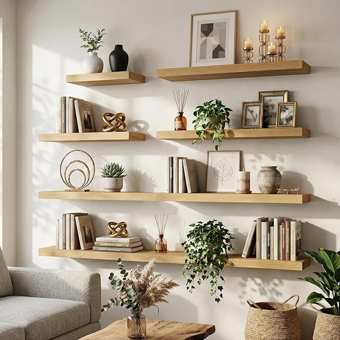 FLYJOE Floating Shelves for Wall, 20 Inch Floating Shelves Set of 2, Kitchen - Image 3