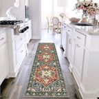 Yamaziot Washable Runner Rug, 2x8 Non-Slip Boho Vintage Hallway Kitchen Rug | - Image 6